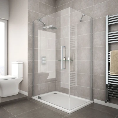 욕실 현대 단순 투명 강화 유리 미닫이 도어 샤워 인클로저